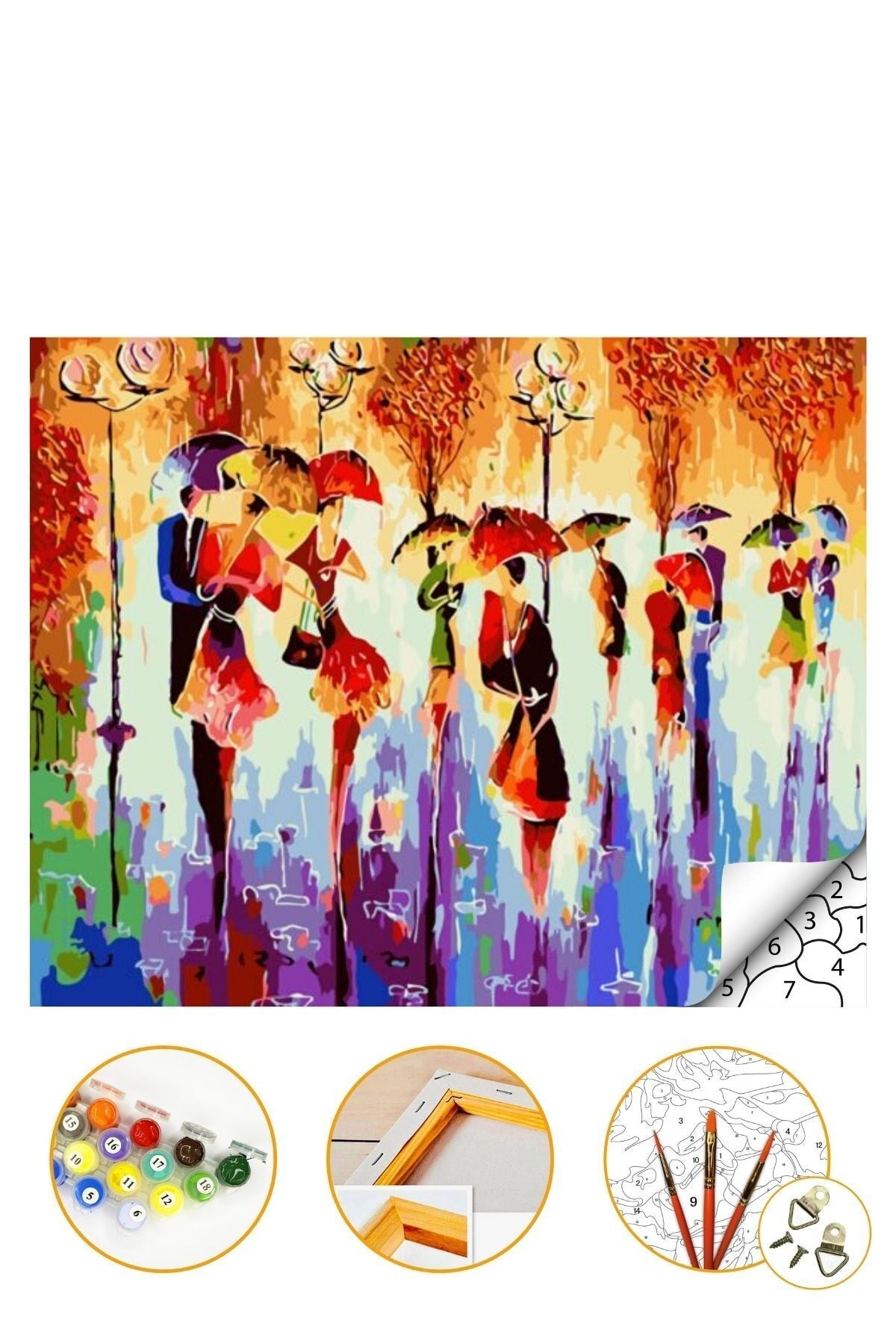 Sayılarla Boyama Seti Kasnaklı 40x50cm "soyut Insanlar" Boyalar Ve Fırçalar Dahil