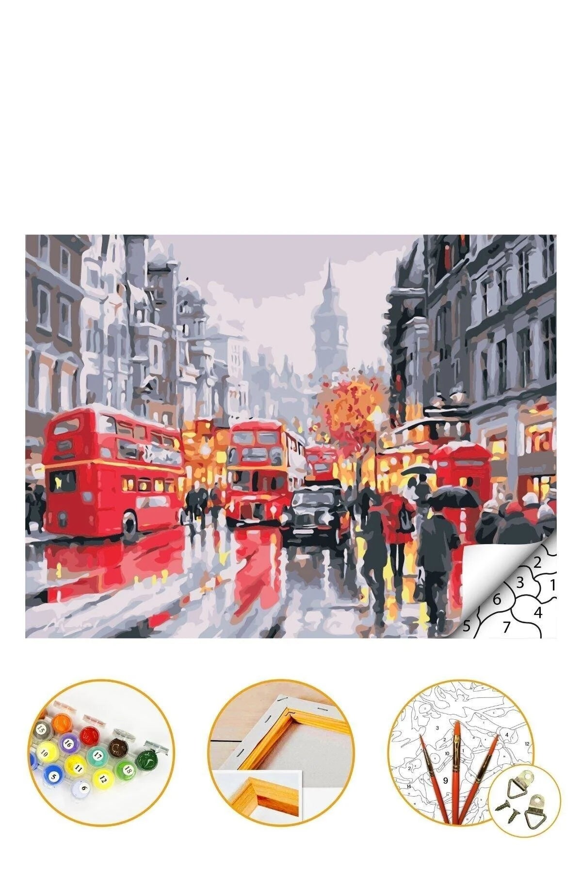 Sayılarla Boyama Seti Kasnaklı 40x50cm "londra" Boyalar Ve Fırçalar Dahil