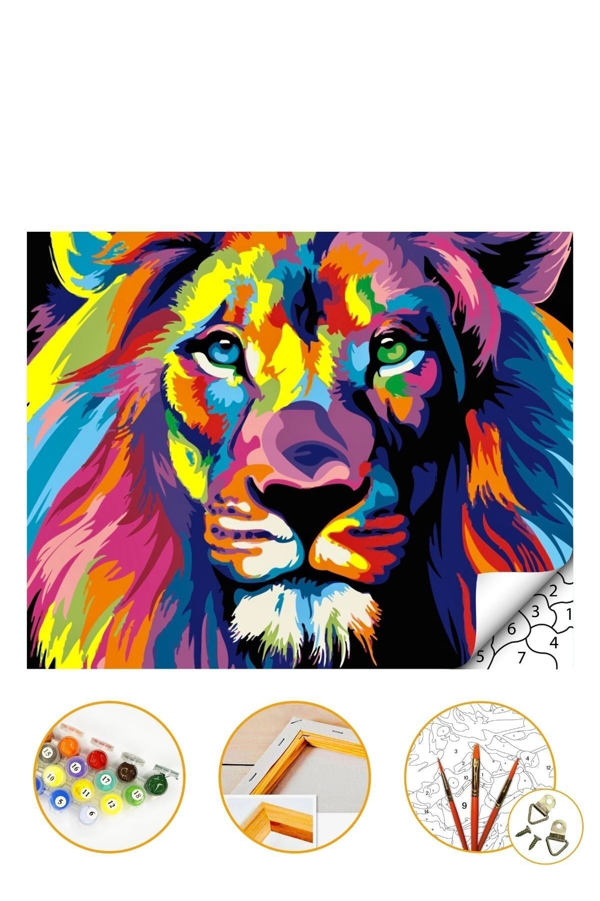 Sayılarla Boyama Hobi Seti Çerçeveli 40x50 cm Numaralı Akrilik Boya Kendin Yap Tablo Seti