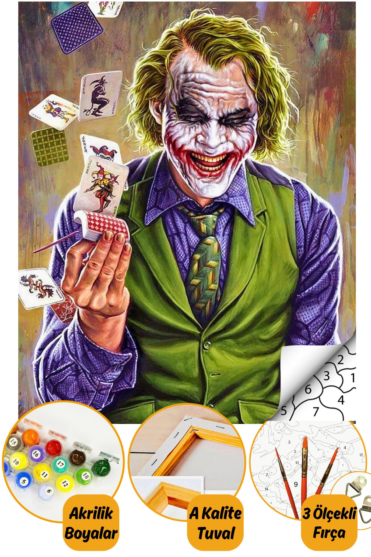 Joker - Sayılarla Boyama Hobi Seti Boyalar Ve Fırçalar Dahil Çerçeveli 40x50 Cm