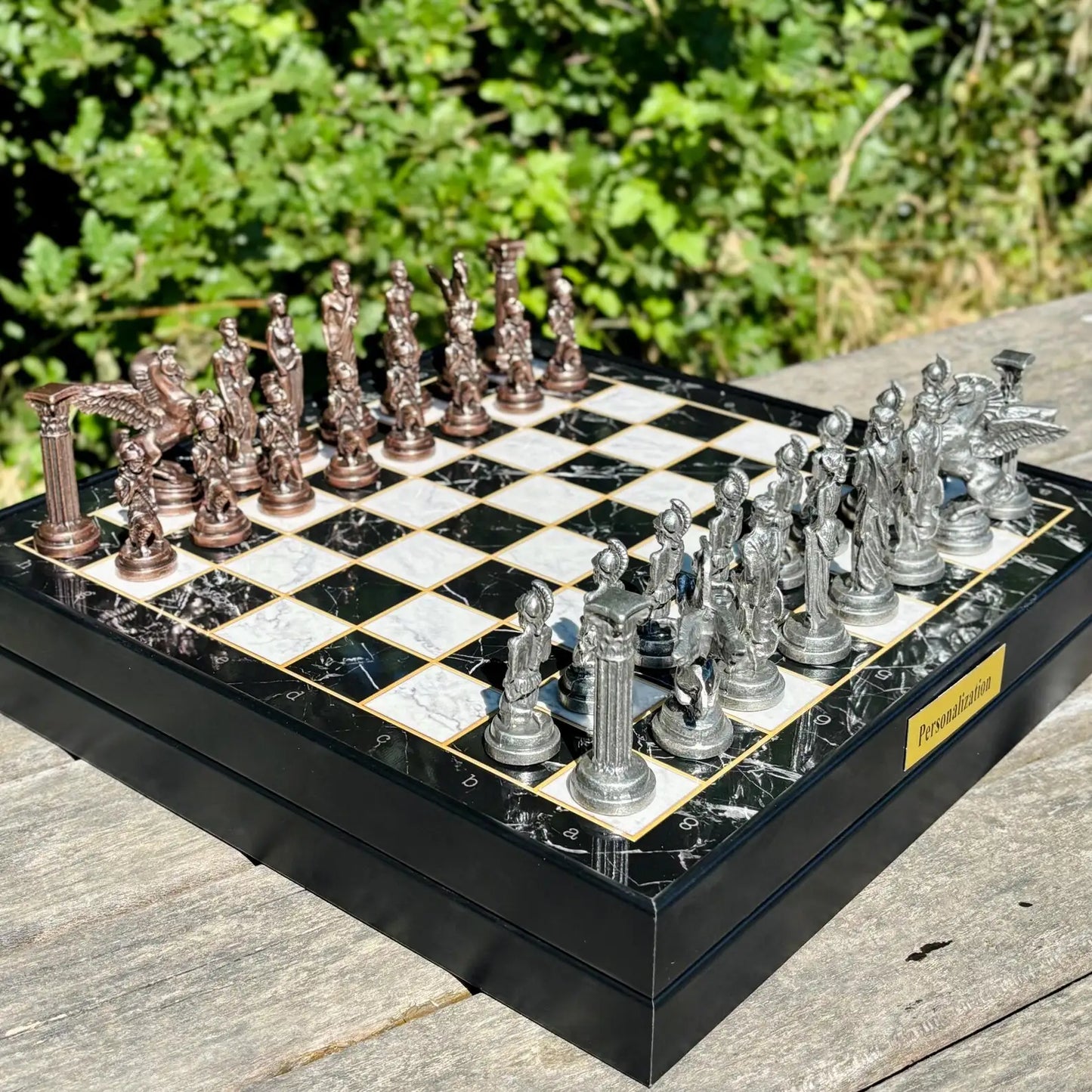 Lüks Pegasus Satranç Takımı Bronze Metal Satanç Taşı, Ahşap Satranç, Hediyelik