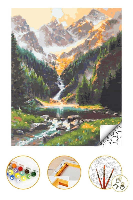 Sayılarla Boyama Seti Kasnaklı 40x50cm Şelale Boyalar Ve Fırçalar Dahil - Şelale
