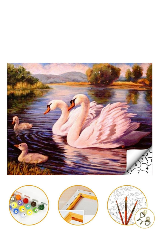 Sayılarla Boyama Seti Kasnaklı 40x50cm Boyalar Ve Fırçalar Dahil