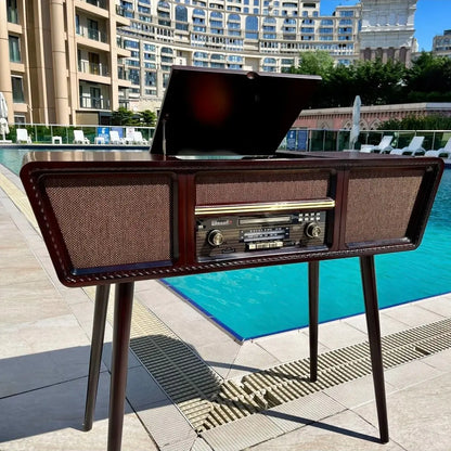 Crown Well Ahşap Retro Pikap Çalar, Cd Player, Radyo, Bluetooth ve Usb Giriş