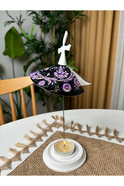 Mum Işığıyla Dönen Semazen - Dönen Mumluk - Isıyla Dönen Mumluk S14