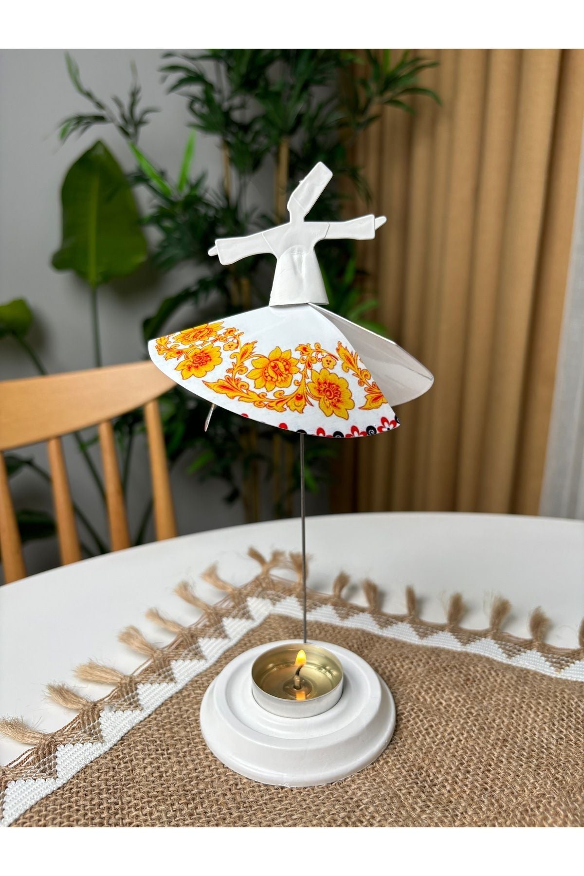 Mum Işığıyla Dönen Semazen - Dönen Mumluk - Isıyla Dönen Mumluk S22