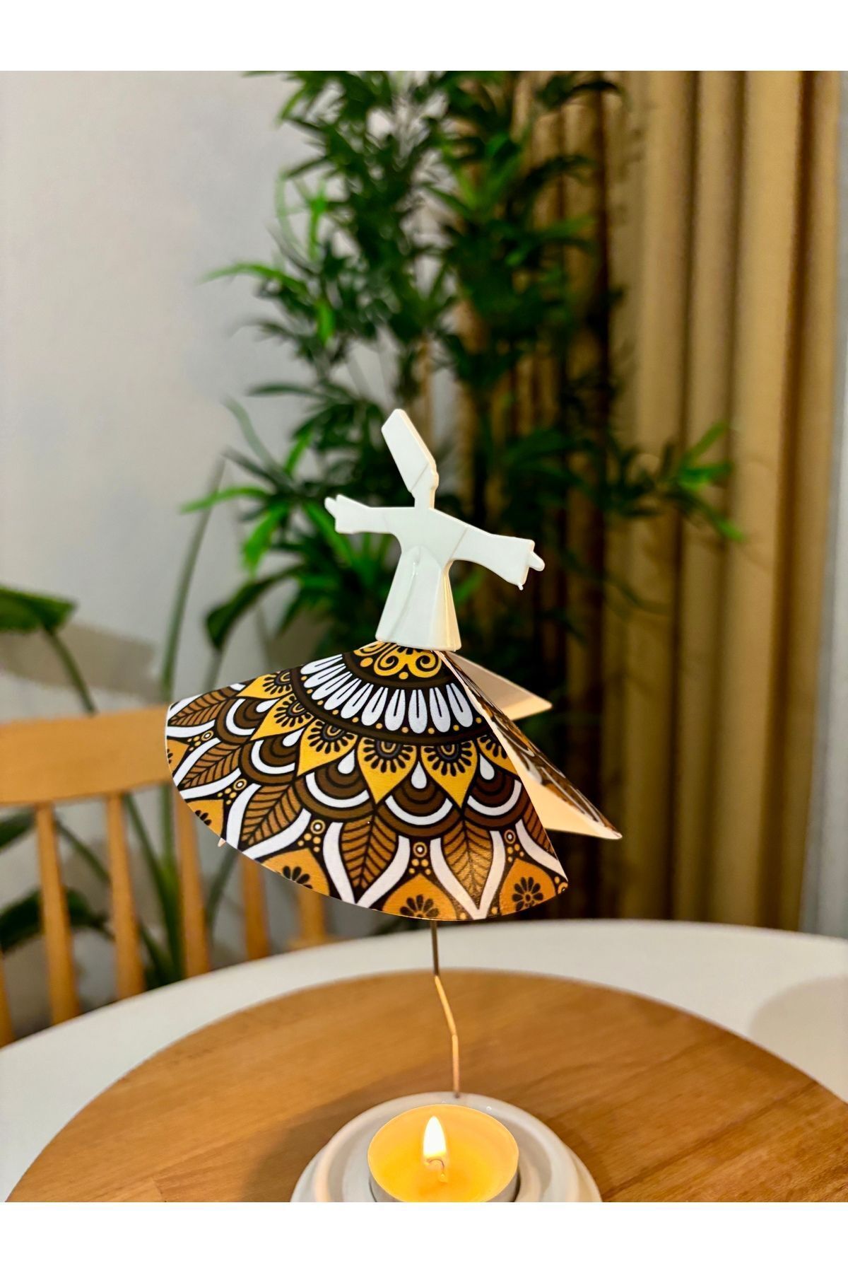 Mum Işığıyla Dönen Semazen - Dönen Mumluk - Kamer