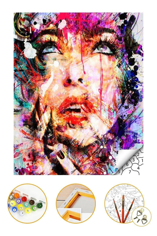Sayılarla Boyama Seti Kasnaklı 40x50cm Boyalar Ve Fırçalar Dahil