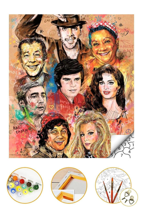 Sayılarla Boyama Hobi Seti "boyalar Ve Fırçalar Dahil Çerçeveli 40x50 cm