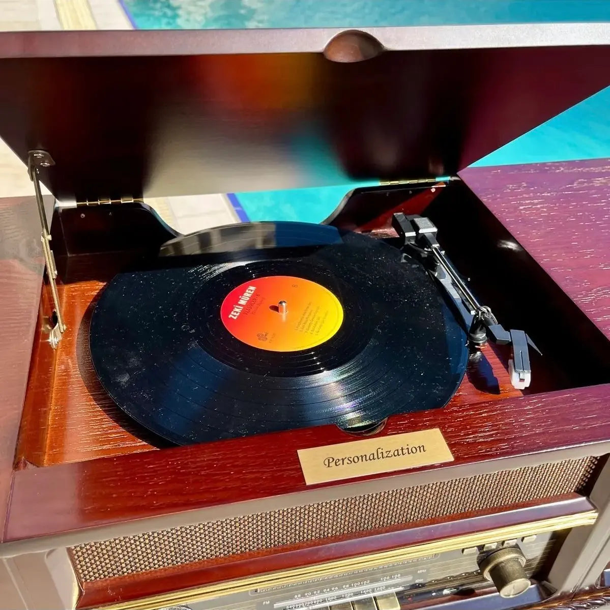 Crown Well Ahşap Retro Pikap Çalar, Cd Player, Radyo, Bluetooth ve Usb Giriş