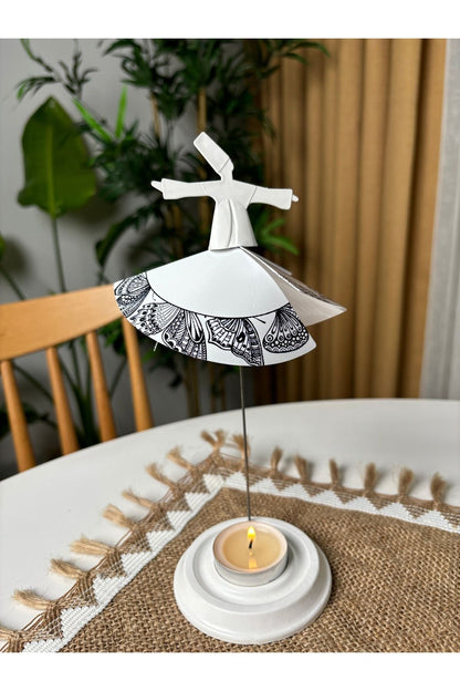 Mum Işığıyla Dönen Semazen - Dönen Mumluk - Isıyla Dönen Mumluk S13