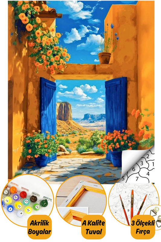 Sayılarla Boyama Numaralı Tuval Seti Fırça Boya Dahil 40x50cm Manzara TL023