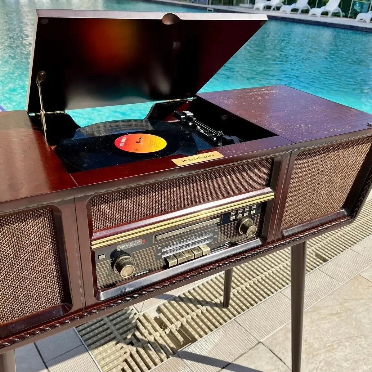 Crown Well Ahşap Retro Pikap Çalar, Cd Player, Radyo, Bluetooth ve Usb Giriş