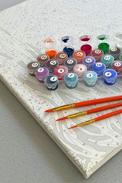 Sayılarla Boyama Numaralı Tuval Seti Fırça Boya Dahil 40x50cm Manzara TL051