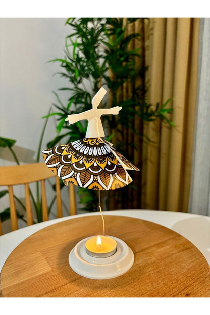 Mum Işığıyla Dönen Semazen - Dönen Mumluk - Kamer