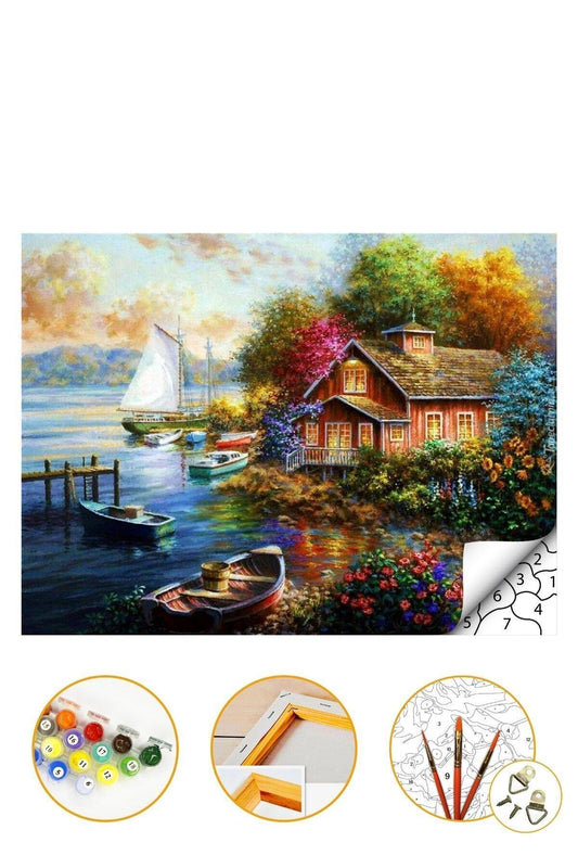 Sayılarla Boyama Seti Kasnaklı 40x50cm Boyalar Ve Fırçalar Dahil
