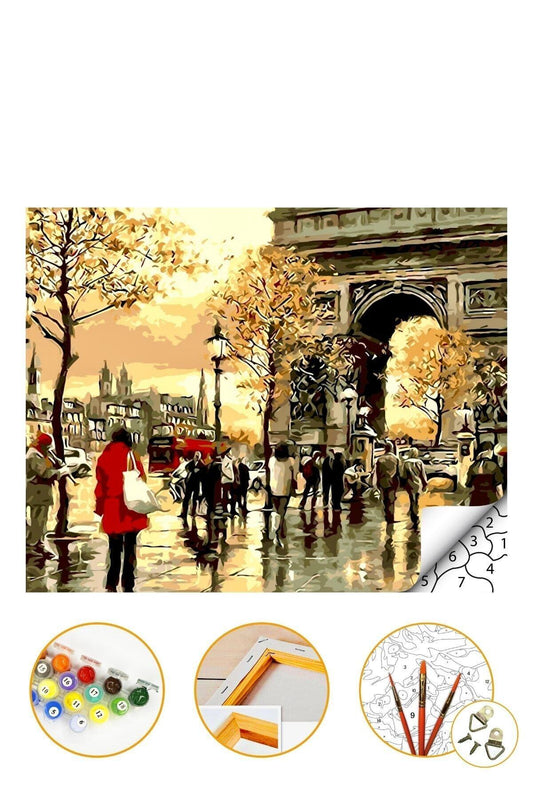 Sayılarla Boyama Hobi Seti "boyalar Ve Fırçalar Dahil Çerçeveli 40x50cm