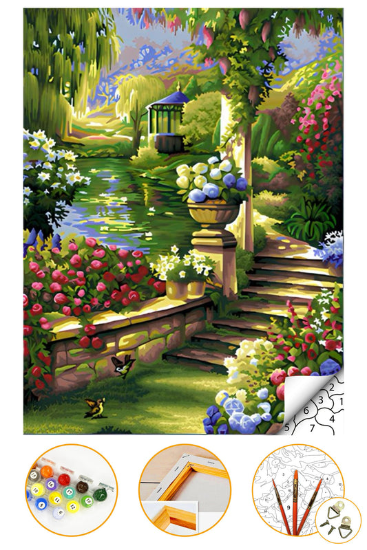 Şirin Yol - Sayılarla Boyama Seti Kasnağa Gerili 40x50cm Boyalar ve Fırçalar Dahil