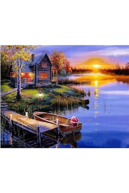 Sayılarla Boyama Hobi Seti "boyalar Ve Fırçalar Dahil Çerçeveli 40x50cm