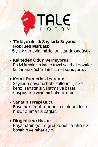 Kişiye Özel Yapım Sayılarla Boyama Seti Tuvale Gerili Boyalar Ve Fırçalar Dahil
