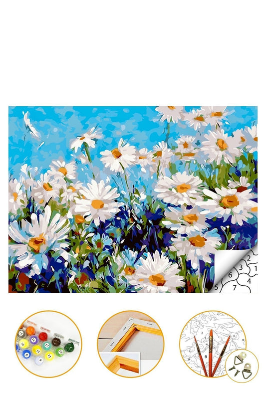 Sayılarla Boyama Hobi Seti Boyalar ve Fırçalar dahil Çerçeveli 40x50cm