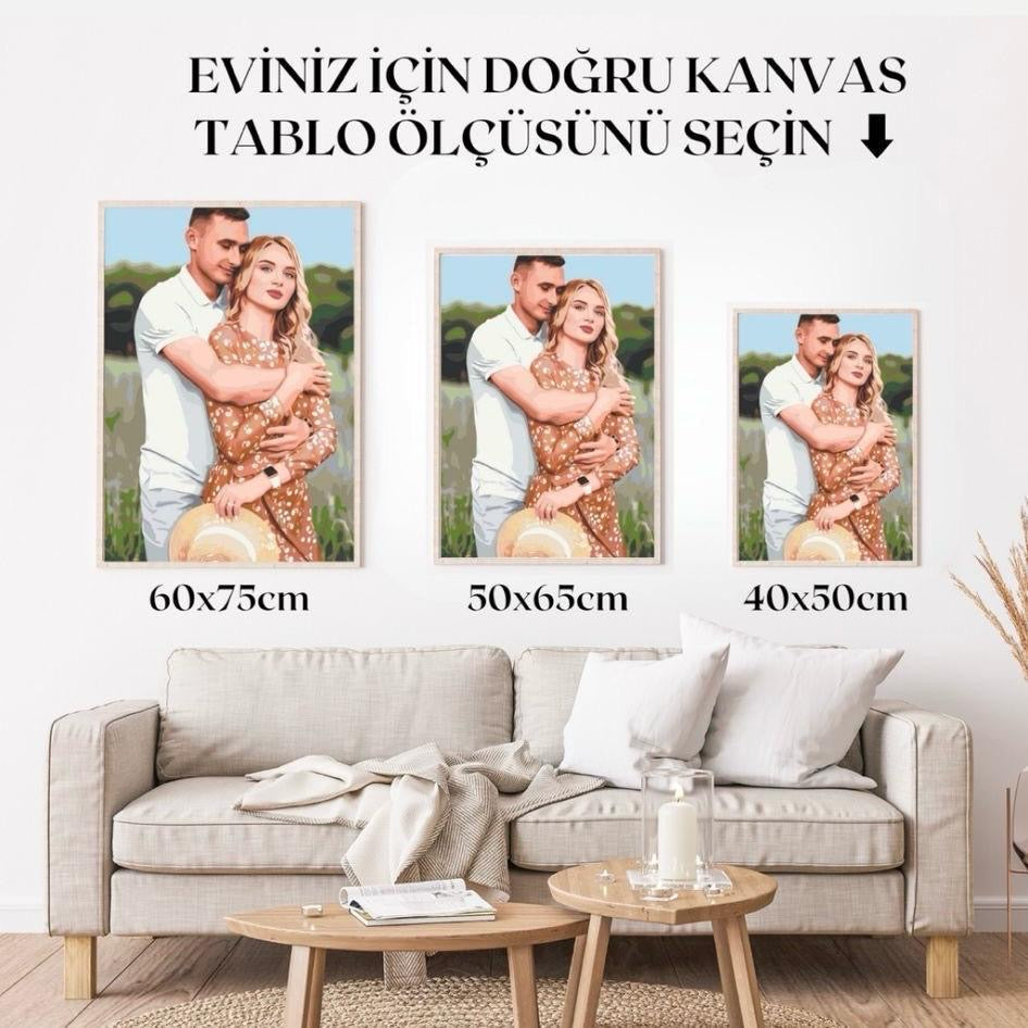 Kişiye Özel Yapım Sayılarla Boyama Seti Tuvale Gerili Boyalar Ve Fırçalar Dahil